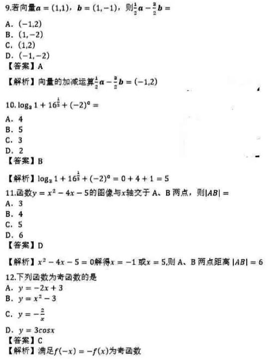 歷年福建福州成人高考高起專數(shù)學(xué)(理科)真題及參考答案(一)